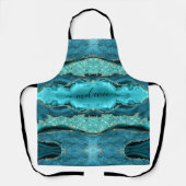 Blauwgroen blauw goud glitter turquoise aangepaste schort (Voorkant)