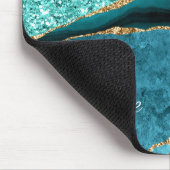 Blauwgroen Blauw Goud Marmer Aangepaste Naam Muism Muismat (Hoek)