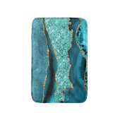 Blauwgroen Blauw Goud Marmer Aqua Turquoise Badmat (Voorkant Verticaal)