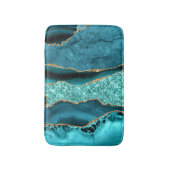 Blauwgroen Blauw Goud Marmer Aqua Turquoise Badmat (Voorkant Verticaal)