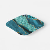 Blauwgroen Blauw Goud Marmer Aqua Turquoise Papier Papieren Bordje (Gebogen)