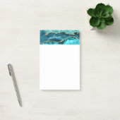 Blauwgroen Blauw Goud Marmer Turquoise Aangepaste  Post-it® Notes (Kantoor)