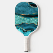 Blauwgroen Blauw Goud Marmer Turquoise Pickleball Paddle (Achterkant)