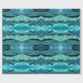 Blauwgroen Blauw Goud Marmer Turquoise Wrapping Pa Cadeaupapier (Vlak)