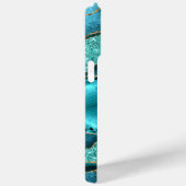 Blauwgroen blauw goud turquoise aangepaste naam iP Case-Mate iPhone Case (Achterkant / Rechts)