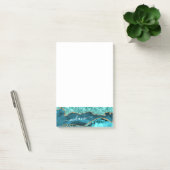 Blauwgroen Blauw Goud Turquoise Custom Name Sticky Post-it® Notes (Kantoor)