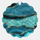 Blauwgroen Blauw Goud Turquoise Kerst Ornament Kaa (Voorkant)