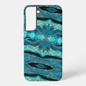 Blauwgroen Blauw Goud Turquoise Samsung Galaxy Hoe Samsung Galaxy Hoesje (Achterkant)