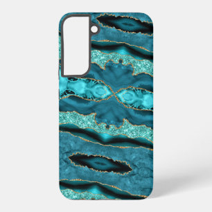 Blauwgroen Blauw Goud Turquoise Samsung Galaxy Hoe Samsung Galaxy Hoesje