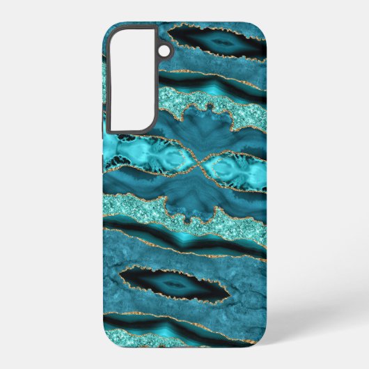 Blauwgroen Blauw Goud Turquoise Samsung Galaxy Hoe Samsung Galaxy Hoesje (Achterkant)
