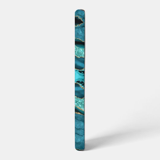 Blauwgroen Blauw Goud Turquoise Samsung Galaxy Hoe Samsung Galaxy Hoesje (Linkerkant)