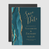 Blauwgroen blauw goudblauw, donkerblauw, datum ops (Voorkant / Achterkant)