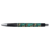Blauwgroen Blauw & Gouden Patroonpen Pen (Voorkant)