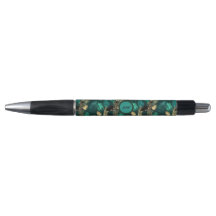 Blauwgroen Blauw & Gouden Patroonpen