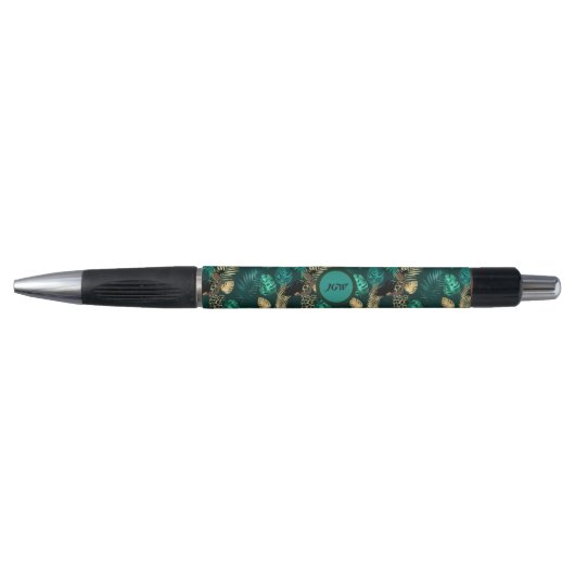 Blauwgroen Blauw & Gouden Patroonpen Pen (Voorkant)
