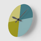 Blauwgroen blauw goudgeel ronde klok (Hoek)