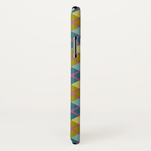 Blauwgroen blauw goudgele magenta patroon Case-Mate iPhone case (Achterkant / rechts)