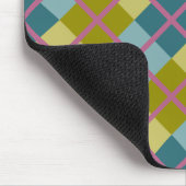 Blauwgroen blauw goudgele magenta patroon muismat (Hoek)