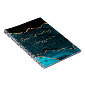 Blauwgroen blauw goudglitter Agate Ons Notitieboek (Rechterzijde)