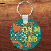 Blauwgroen blauw grappig houden kalm en klimmen op sleutelhanger (Voorkant)
