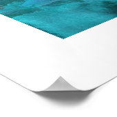 Blauwgroen blauw grijs Abstract Poster (Hoek)