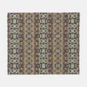 Blauwgroen blauw grijs bruin roestachtig gaffel fleece deken (Voorkant (Horizontaal))