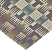 Blauwgroen Blauw Grijs Tan Taupe Bruin Tribal Art  Medium Tafelloper (Hoek)