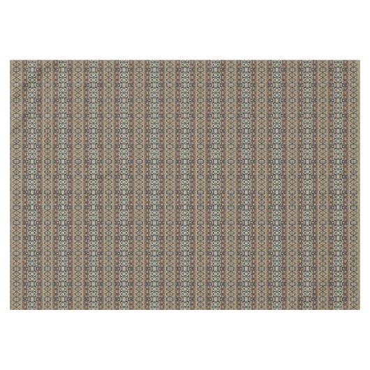 Blauwgroen Blauw Grijs Tan Taupe Bruin Tribal Art Tafelkleed (Voorkant (Horizontaal))