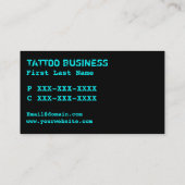 Blauwgroen blauw grijs tattoo visitekaartje (Achterkant)