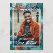 Blauwgroen Blauw Groen Abstract Afstuderen Aankond Aankondiging (Voorkant)