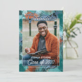 Blauwgroen Blauw Groen Abstract Afstuderen Aankond Aankondiging (Staand voorkant)