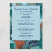 Blauwgroen Blauw Groen Abstract Afstuderen Aankond Aankondiging (Achterkant)