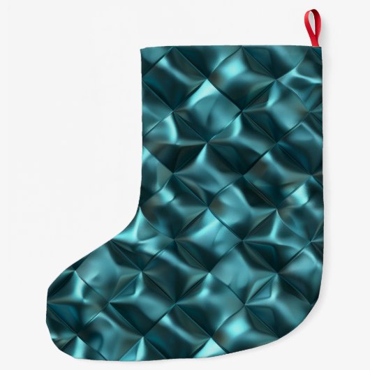 Blauwgroen Blauw Groen Abstract Glam Grote Kerstsok (Achterkant)