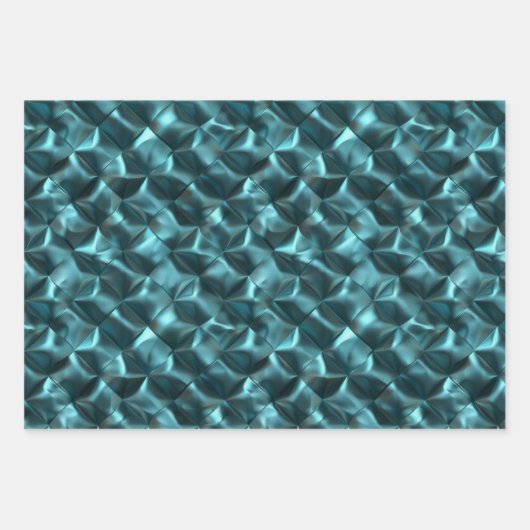 Blauwgroen Blauw Groen Abstract Glam Inpakpapier Vel (Voorkant)