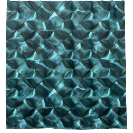 Blauwgroen Blauw Groen Abstract Glam Kerstmis Douchegordijn (Voorkant)