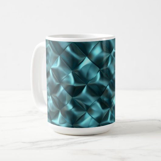 Blauwgroen Blauw Groen Abstract Glam Koffiemok (Voorkant links)