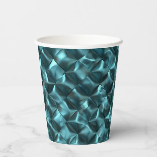 Blauwgroen Blauw Groen Abstract Glam Papieren Bekers (Achterkant)