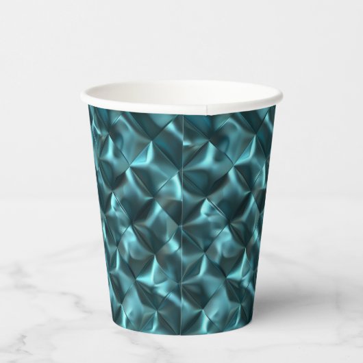 Blauwgroen Blauw Groen Abstract Glam Papieren Bekers (Rechts)