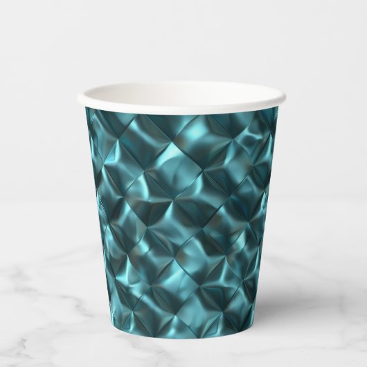 Blauwgroen Blauw Groen Abstract Glam Papieren Bekers (Voorkant)