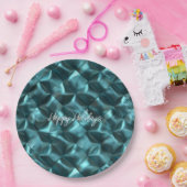 Blauwgroen Blauw Groen Abstract Glam Papieren Bordje (Feest)