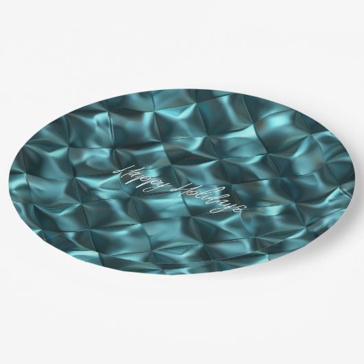 Blauwgroen Blauw Groen Abstract Glam Papieren Bordje (Gekanteld)