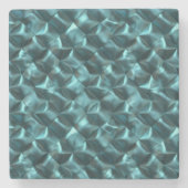 Blauwgroen Blauw Groen Abstract Glam Stenen Onderzetter (Voorkant)