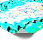 Blauwgroen Blauw Groen Abstracte Patronen Kleurrij Poster (Hoek)