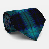 Blauwgroen Blauw Groen Blackwatch Tartan Pset Flan Stropdas (Opgerold)