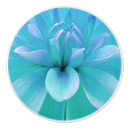 Blauwgroen blauw groen bloemblaadje bloembloraal keramische knop