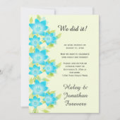 Blauwgroen Blauw Groen Bloemen Outdoor Receptie Kaart (Voorkant)