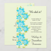 Blauwgroen Blauw Groen Bloemen Outdoor Receptie Kaart (Voorkant / Achterkant)