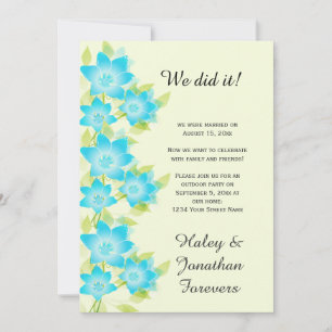 Blauwgroen Blauw Groen Bloemen Outdoor Receptie Kaart