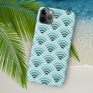 Blauwgroen Blauw Groen Concentrische Waves Kunstpa Case-Mate iPhone Case