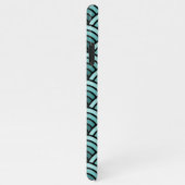 Blauwgroen Blauw Groen Concentrische Waves Kunstpa iPhone Hoesje (Rechterkant)